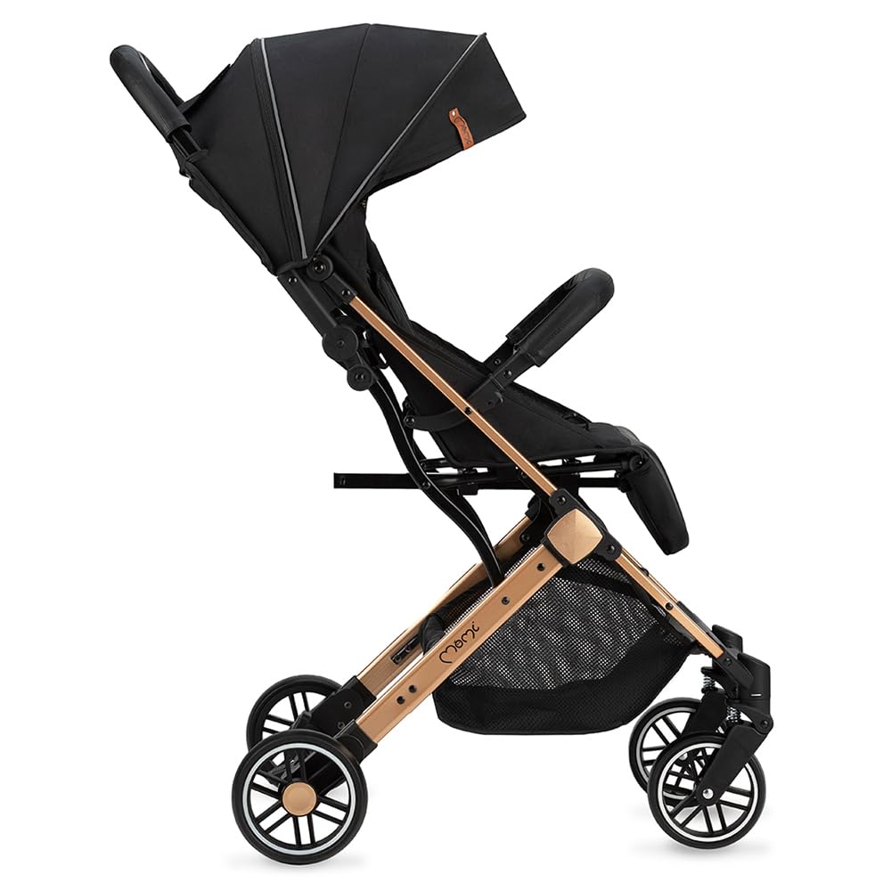 MoMi ESTELLE Poussette compacte légère et pliable dès 6 mois jusqu'à 15 kg, dossier inclinable, repose-pieds réglable, roues amorties, grand panier, harnais 5 points