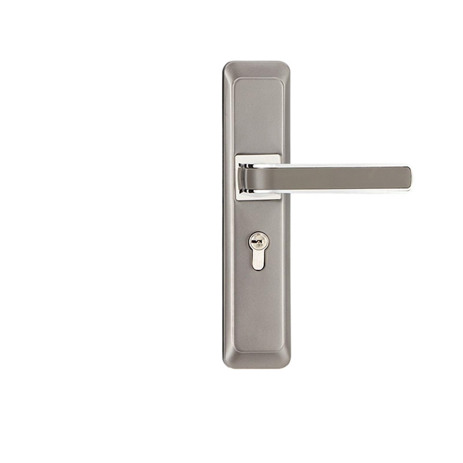 ZONSHJDKR Black Door Lock Simple Indoor Bedroom Engineering Silent Handle Mechanical Hardware(C Gray Chromium Manganese Steel)