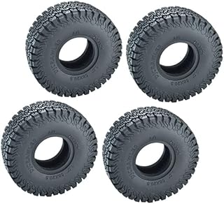 GPM Upgrades 1.0 Inch High Adhesive Crawler Rubber Tires 53mm X 20.5mm with Foam Inserts for 1/18 4WD TRX4M Ford Broncoï¼ˆ97074-1ï¼‰/ TRX4M Land Rover Defenderï¼ˆ97054-1ï¼‰/ SCX24 Rc Cars (High Adhesive)