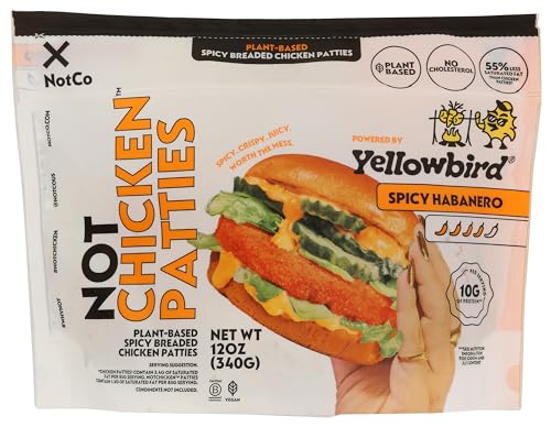 NotCo NotChicken Yellowbird Spicy Habanero Frozen Plant-Based Chicken Patties, 4 ct Pouch