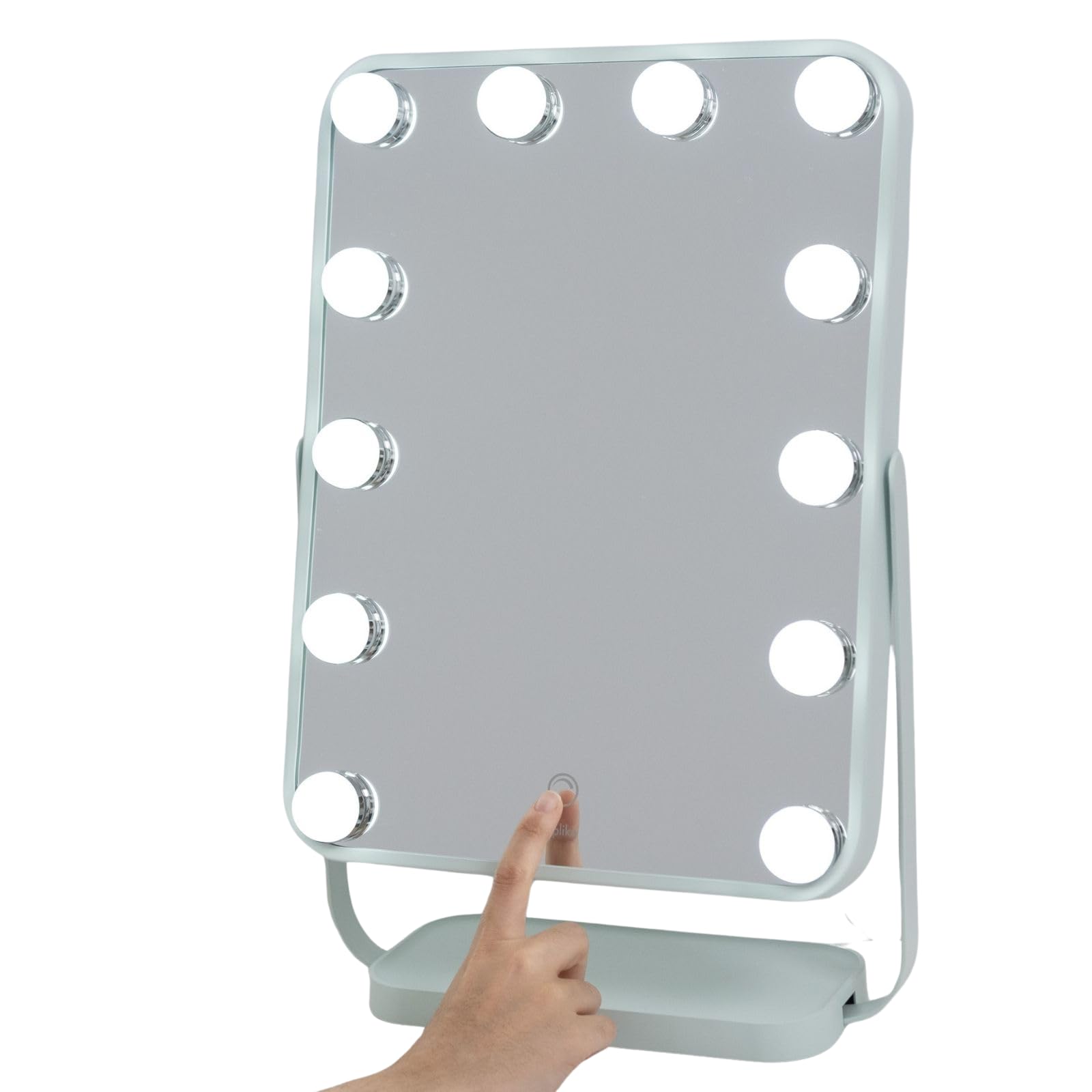 Aplike - Espejo Maquillaje con Luz, Espejo Tocador Hollywood Studio con Luz LED Regulable, Control Táctil, Rotación 360º, Bajo Consumo (Aguamarina)