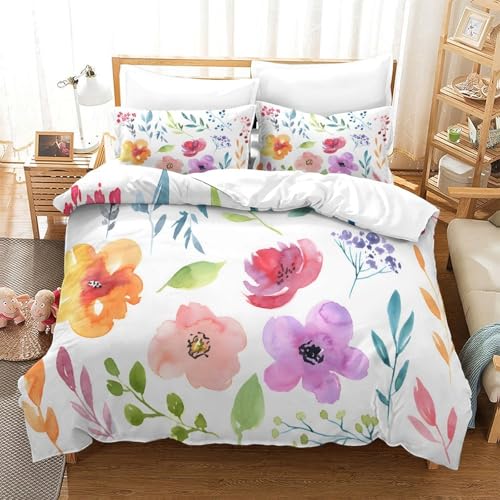 Parure de lit hypoallergique bleu-vert housse de couette double 200x200 ultra douce - 3