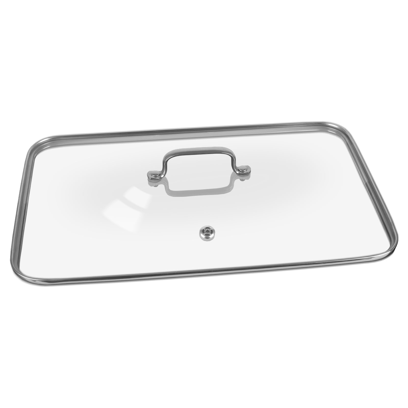 Couvercle en verre pour barbecue rectangulaire transparent et réversible 55cm