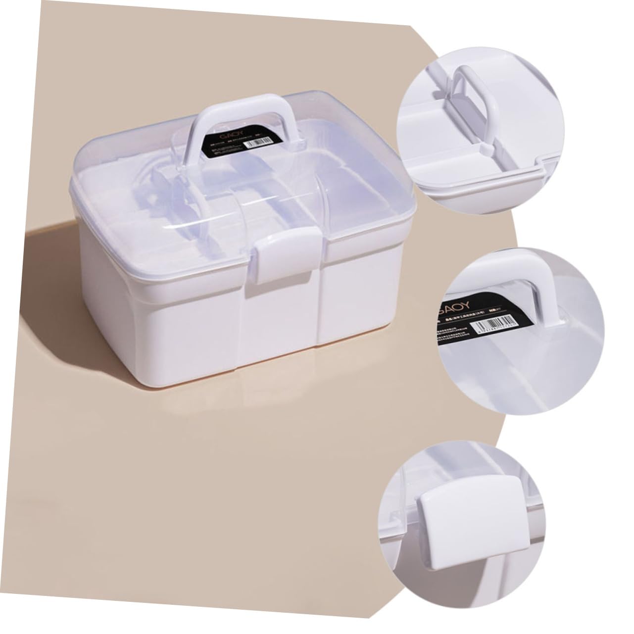 Vaguelly Professional Makeup Cosmetic Box Reinforced Handle Large Capacity Storage Box Portable Makeup Bag