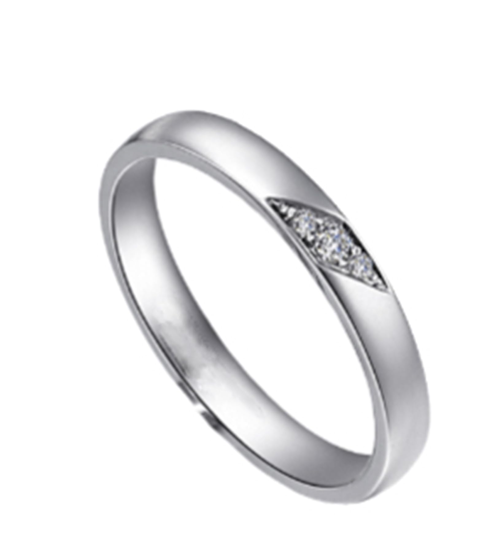 Anillos de mujer de oro blanco auténtico, anillos de boda de oro auténtico, anillo de compromiso, anillo de diamante simple para mujer
