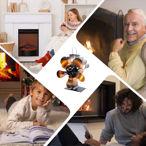 Ventilatore Per Stufa Senza Elettricità, Con 5 Pale, Silenziatore, Funzionamento Silenzioso, Per Camino, Stufa, Camino, Legno - 7