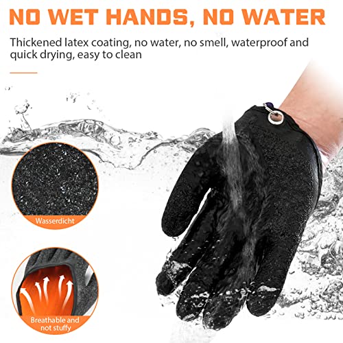 Zoomarlous 1 Pair Fishing Catching Gloves Non-Slip Fisherman Protect Hand, Professional Fishing Gloves Anti-Slip Prevent From Puncture Scrapes, Fish Cleaning Gloves Outdoor Fishing Gloves #TOP2