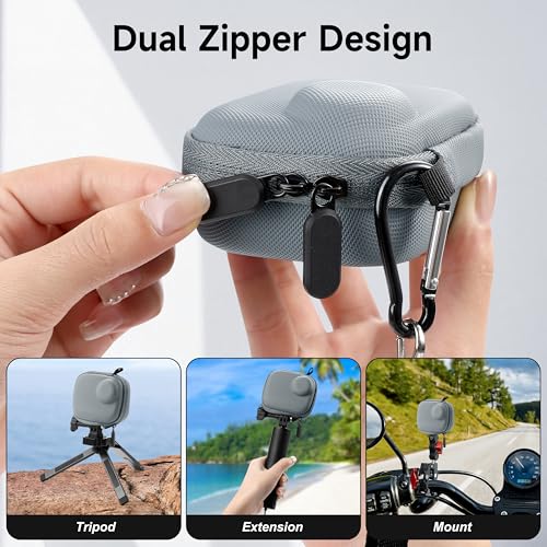Estuche rígido compacto para Insta360 GO Ultra con mosquetón miniatura 3