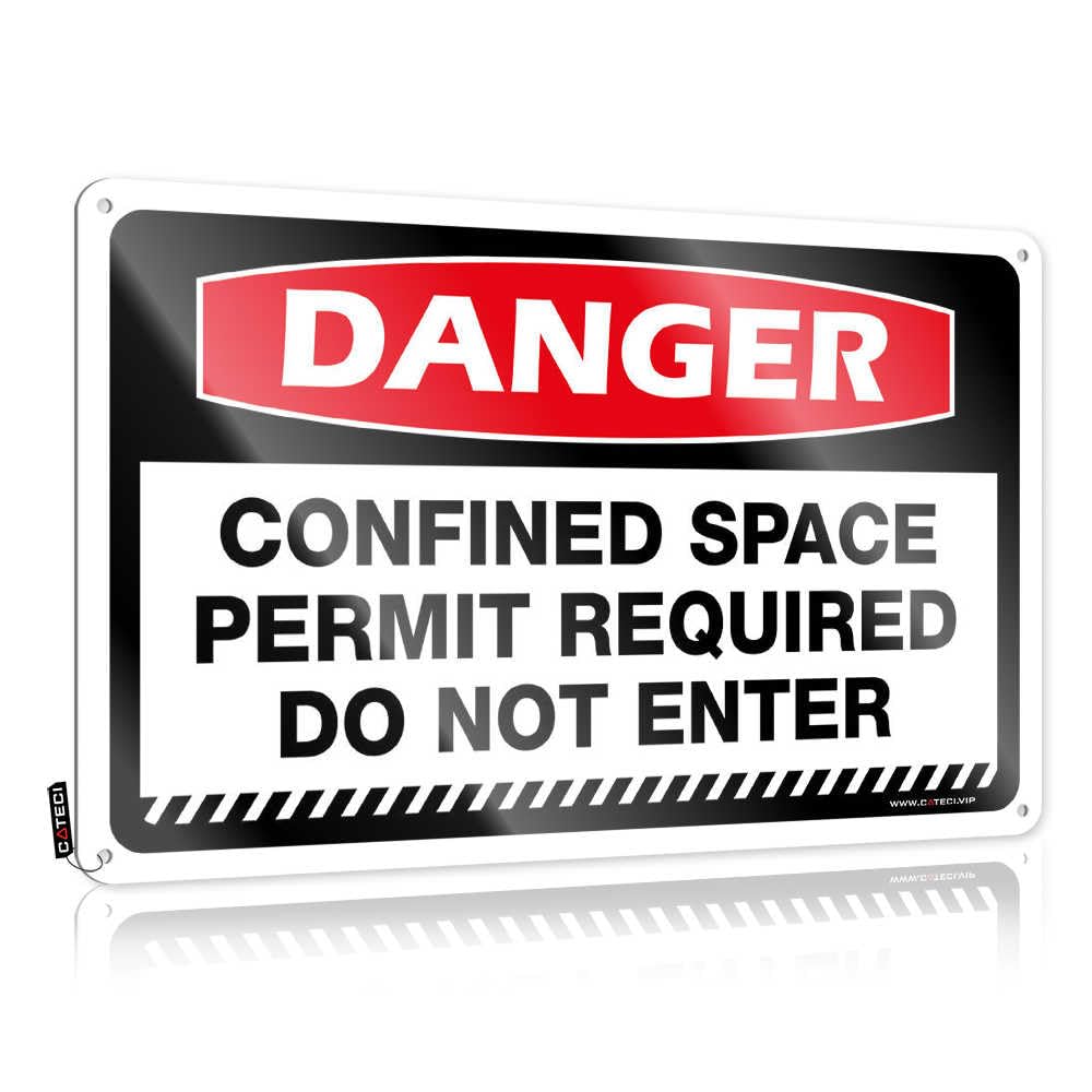 Fzfn Colour Modern Funny Vintage Signs Soft Area | Danger Confined Space Permit Required Do Not Enter Decorative Beach Decoration(20X30cm)