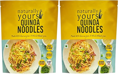 Image of Naturally Yours Quinoa Hakka Noodles | Quinoa & Whole Wheat | No Maida, No Onion No Garlic, Jain Friendly, Vegan, Preservative Free, No MSG | High Protein & Fiber | Tastemaker Inside | 180g Pack of 6