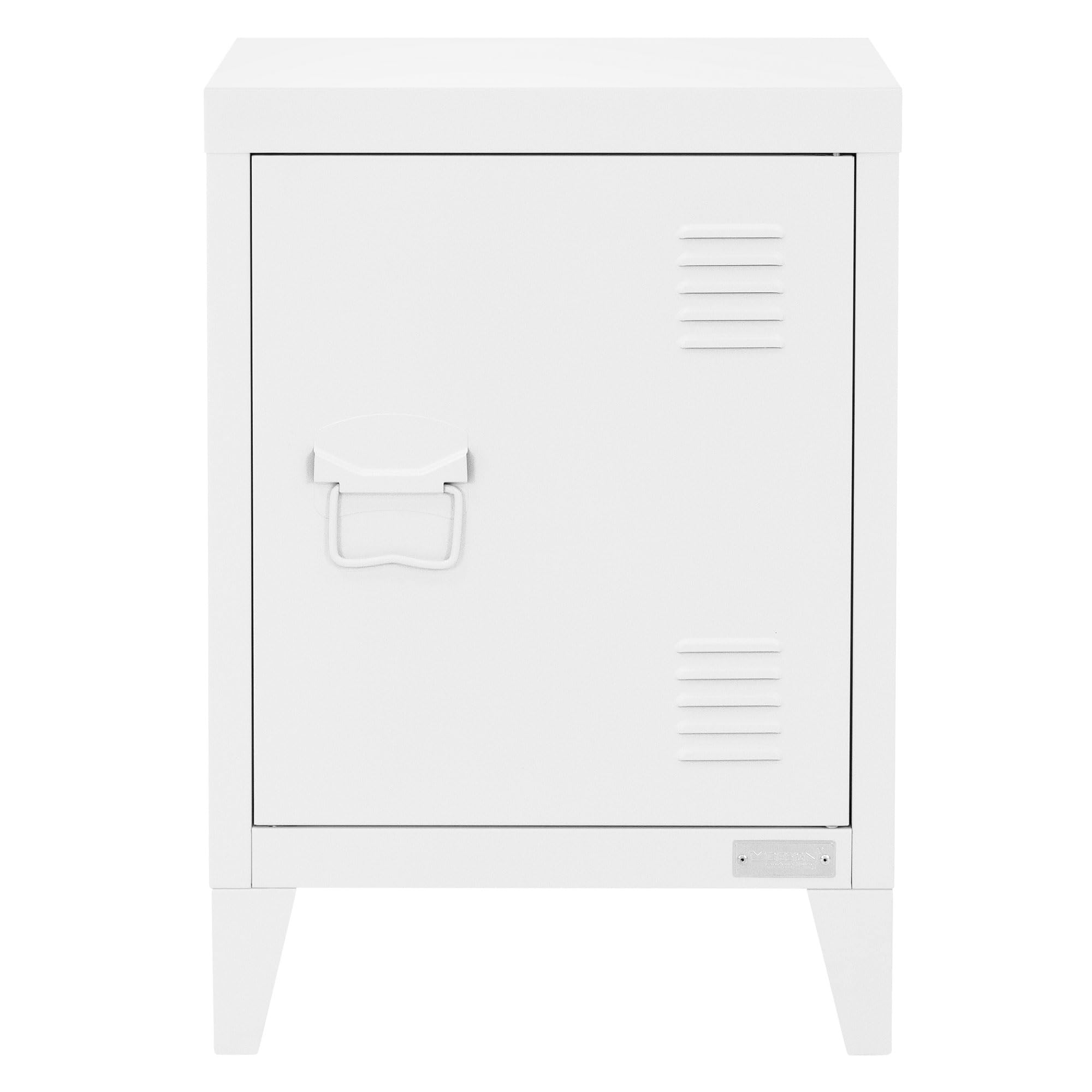 ML-Design Classificatore Industriale 40 x 30 x 58 cm in Acciaio Bianco Maniglia della Porta a Sinistra, Schedario in Metallo per Ufficio, Mobile Portadocumenti con 1 Anta, Armadio per Archiviazione