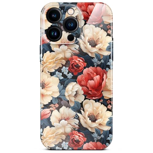 Coque iPhone 14 Pro Max motif floral Blanc Rouge pour sublimer votre style