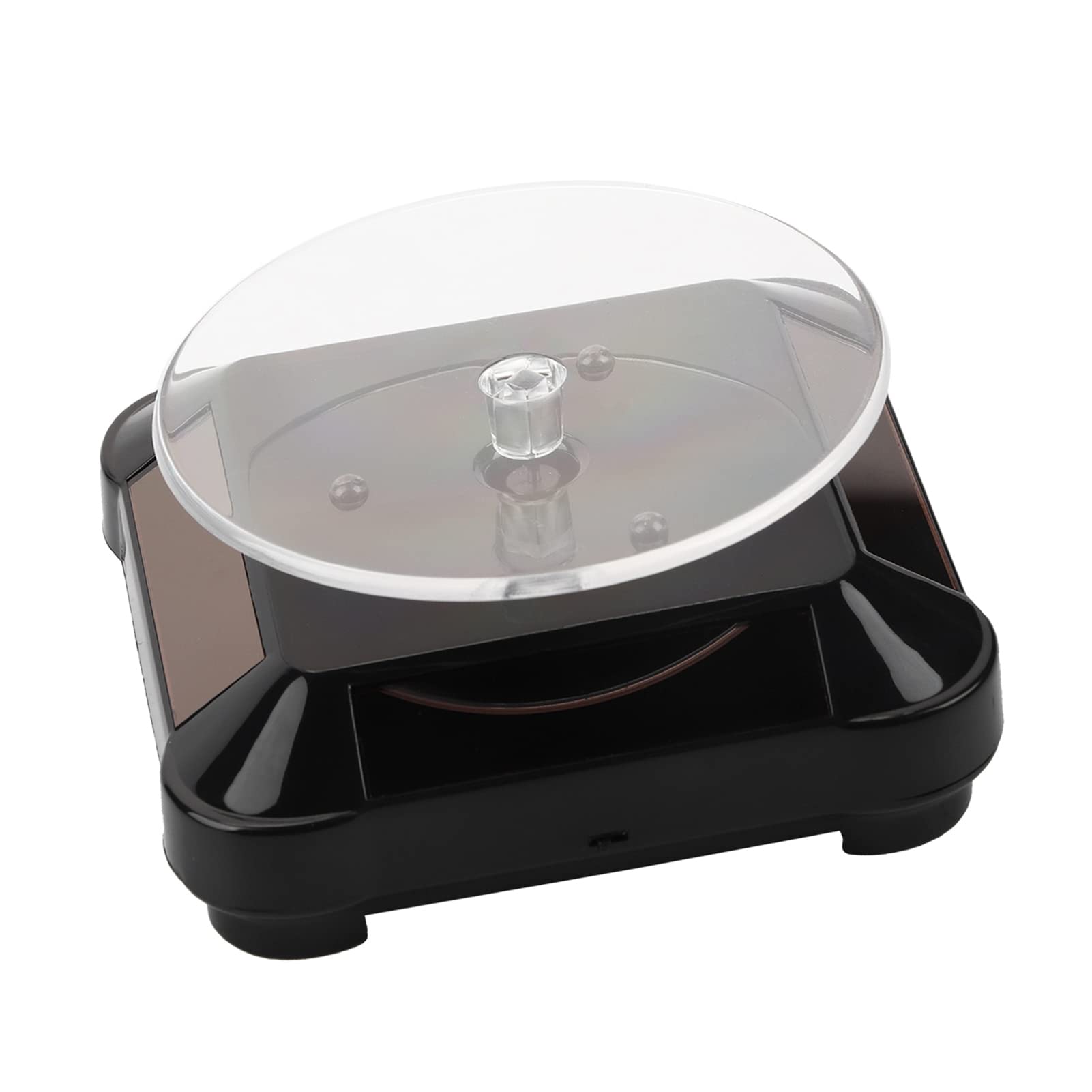 Stojak Solarny, Witryna Solarna 360 Stopni Solarny Gramofon na wystawę Biżuterii Obrotowy Gramofon Zegarek Telefon Stojak na biżuterię Światło LED (TIKATARER6a5ocxv7sb-02)
