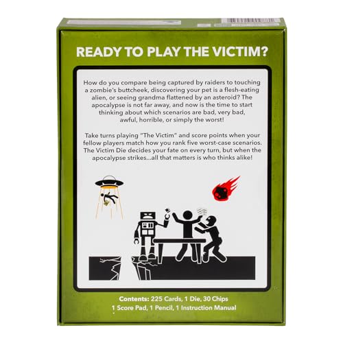 Image of MOOSE GAMES The Worst-Case Scenario Card Game Apocalypse | Match How Players Rank Five Apocalyptic Scenarios from Bad to Worst | Score Points and Win! for Ages 14 to Adult for 3 to 6 Players