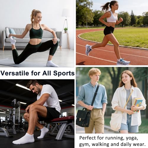 Image of Ankle Socks for Women Thin Breathable Mesh Athletic Socks, Moisture Wicking Low Cut Heel Tab, 6 Pairs