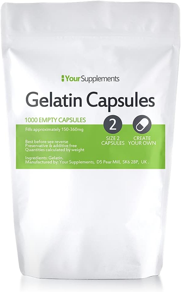 Your Supplements - Size 2 Empty Gelatin Capsules - Pack of 1000