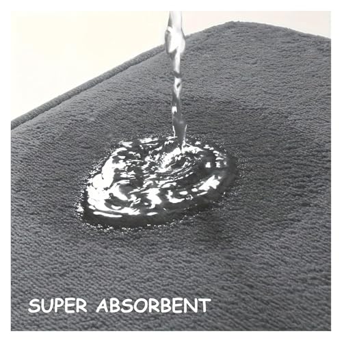 Tapis de bain d'angle en microfibre douce pour éviter les glissades au bain - 4
