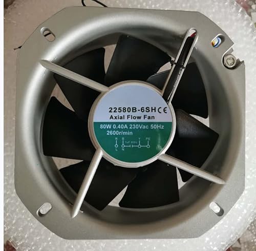 22580B-6SH 230V 0.40A 80W 225X225X80MM 2-Wire Cooling Fan