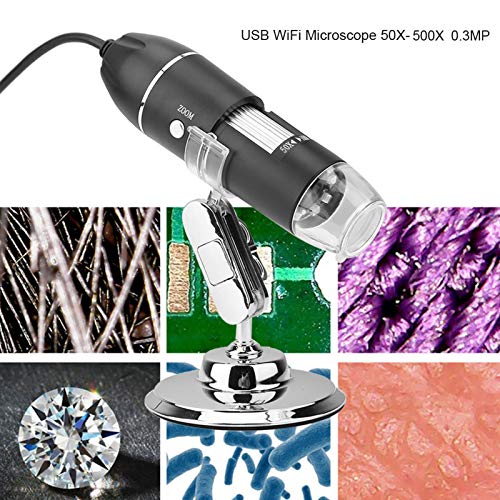 Broco LED Microscope 50X-500X 0.3MP USB Magnifier for Computer with Holder