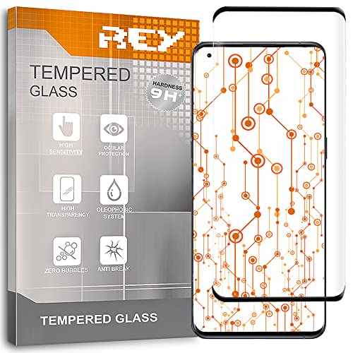 REY 2X Protector de Pantalla Curvo 3D para OPPO Find X5, Negro, Protección Completa, 3D / 4D / 5D
