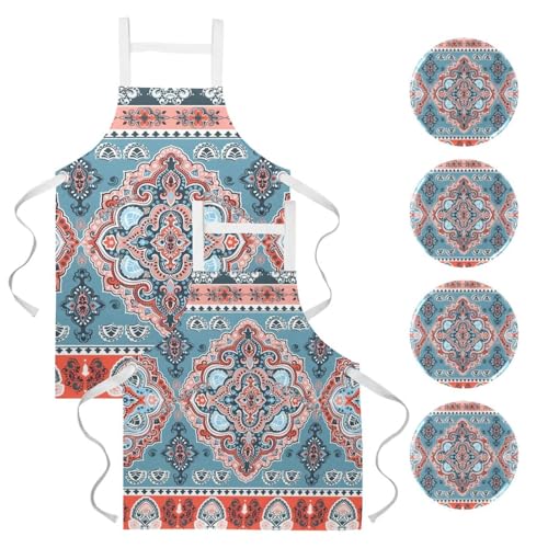 Tablier de serveuse fleuri pour le service en restaurant et bistrot