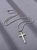Jovivi Mens Silver Cross Necklace for Men Women,Stainless Steel Cross Crucifix Pendant Chain Necklace for Boys Men's Jewellery Christian Gifts #2
