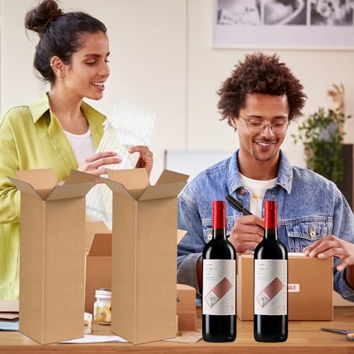 Cajas de envío para botellas de vino MSYU con bolsas inflables protectoras de viaje, 24 uds 2