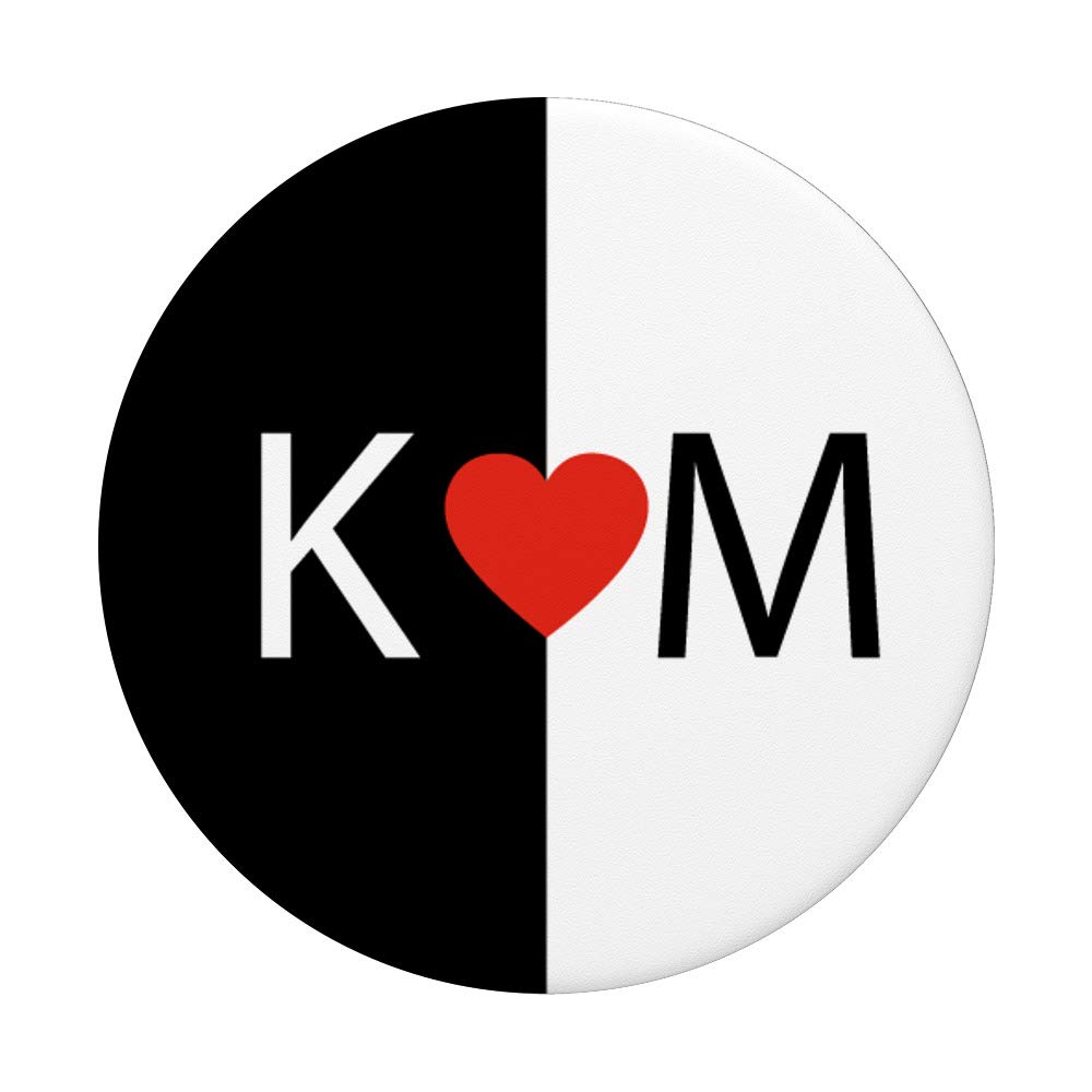 Amazon.com: K love M letters Heart Black & White monogram initial