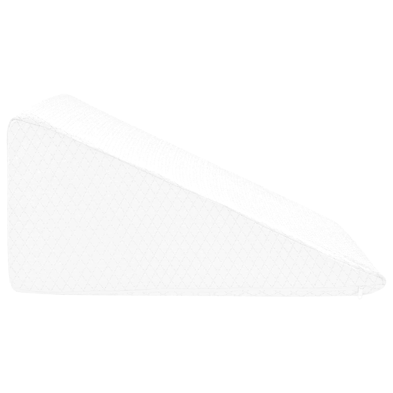 Cojín genérico para las piernas blanco, 60 x 50 x 30 cm, forma de esquina con espuma de memoria y espuma de poliuretano, funda de poliéster lavable a máquina, soporte interior cómodo