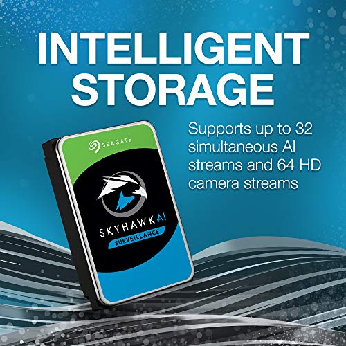 Image of Seagate Skyhawk AI 16 TB Surveillance Internal Hard Drive HDD - 3.5 Inch SATA 6 Gb /s 256 MB Cache for DVR NVR Security Camera System with Drive Health Management (ST16000VE000)