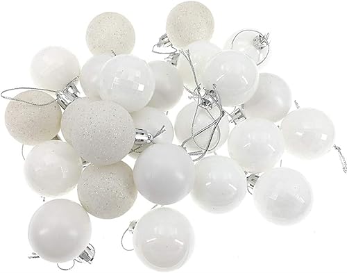 Miniatura 2 de ALIMITOPIA 24 bolas de Navidad, bolas colgantes inastillables de 1.6 pulgadas para decoración de árbol de Navidad (1.6 pulgadas blancas)