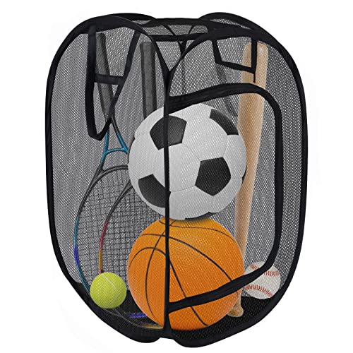 Simplized Popup Laundry Hamper (1 & 2 Pack) Foldable Pop-Up Mesh Hamper Dirty Clothes Basket W Carry Handles (Zippered Popup - 1 Pack) #TOP4