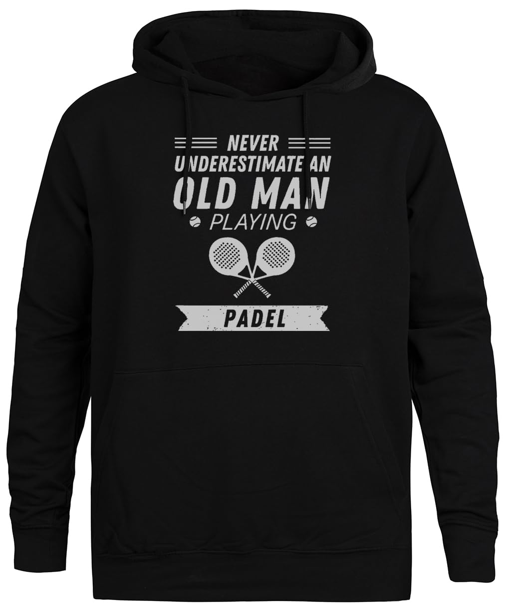 Mai Sottovalutare Un Vecchio Uomo con Cappuccio Unisex con Cappuccio Nero Black Hooded Jumper Unisex Hoodie
