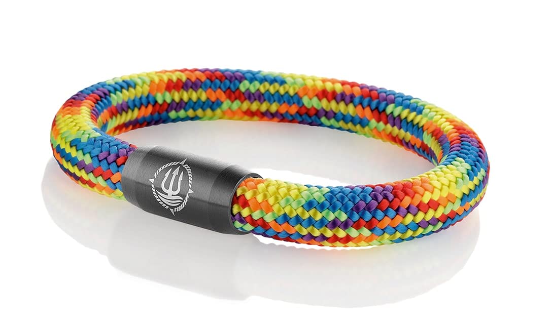 Maritimes Seemannsgarn Segeltau Armband Rainbow Regenbogenfarben 8mm