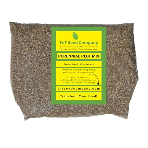 TnT Seed Company Perennial Plot Mix Food Plot Seed, 1/2 Acre, Mixture of Alfalfa and Clovers, Perennial, Throw and Grow Mix, Easy to Plant and Maintain