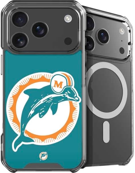 Skinit Phone Case Compatible with MagSafe iPhone 17 Pro Max - Officially Licensed NFL Miami Dolphins Retro Logo Design