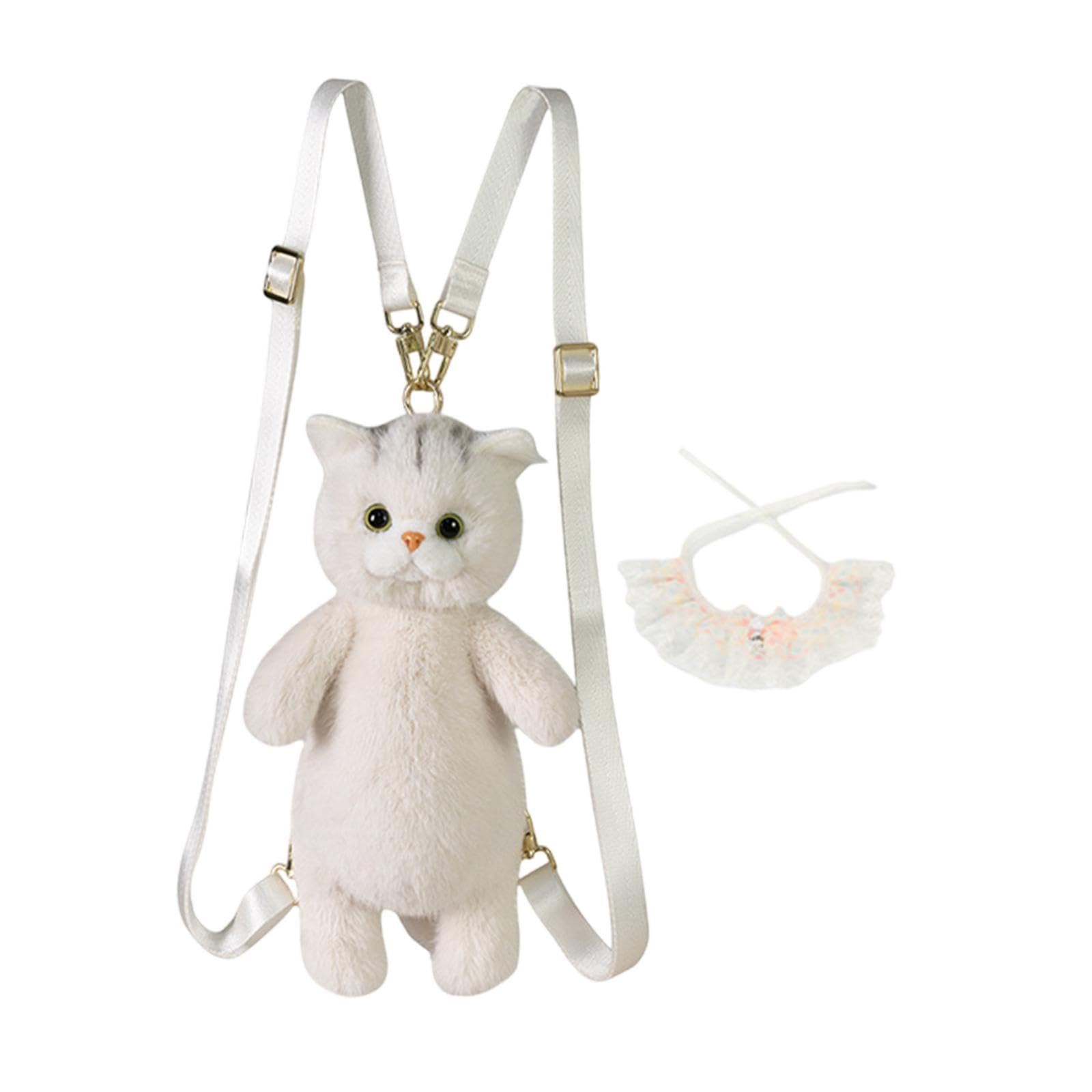 Stuffed Cat Doll Backpack Daypack for Anniversary Birthday Gift Street Party Orange Lace-image-28