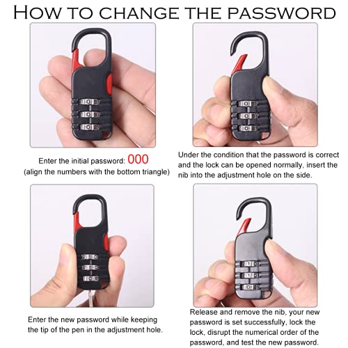 Image of Mini Password Padlock Keyless, 3-Digit Combination Code Lock for Indoor Outdoor Locker,Suit case,Toolbox,Hasp Storage White 4Pcs /Set