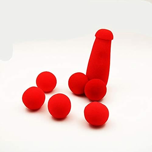 SUMAG 1 Unidades Pequeña Esponja Hermano Trucos de Magia 4 Unids Pelotas de Esponja Roja Gadgets Divertidos Escenario Calle Primer Plano Trucos de