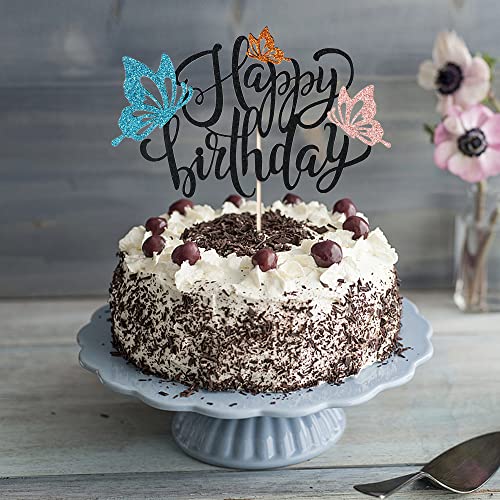 Sodasos Butterfly Cake Topper，3D Butterfly Hollow Arts Butterfly Cake Decorations For Baby Shower Wedding Fairy Birthday Party Supplies Butterfly Wall Sticker Decoration #TOP4