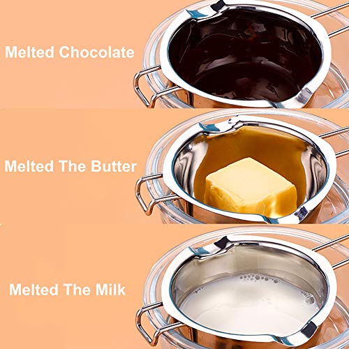 Chocolate Melting Pot - 1000Ml Double Boiler With Heat Resistant Handle, Stainless Steel Double Boiler Pot Set, Double Boilers For Stove Top Can Melt Chocolate, Butter, Candy And Candle #TOP3
