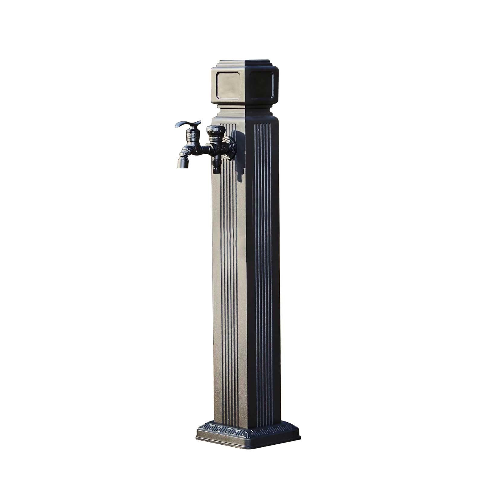 WOTZOV Faucet Water Column,Black Aluminum Garden Water Column With Faucet, 26In Vertical Hose Hanger Spigot Post For Outdoor Irrigation And Washing, Durable Backyard Watering Solutio，85cm/33in