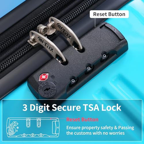 Merax Luggage Sets 3 Piece, Hardside Expandable Suitcase Set with Spinner Wheels, Lightweight Gradient 20+24+28 IN Suitcase with Carry on Luggage, Blue and Red4