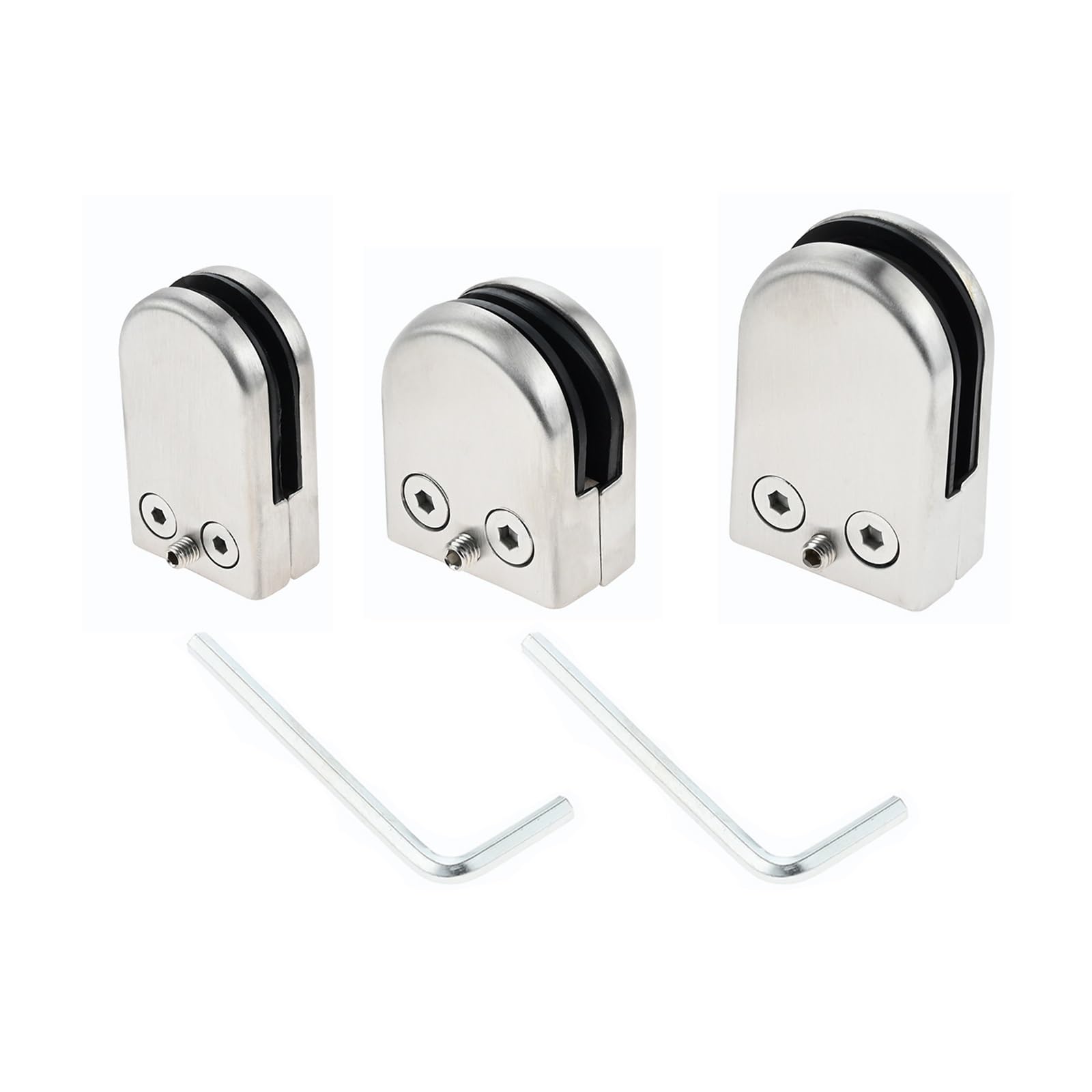 4pcs Stainless Steel Glass Clamps Support Brackets Clips(6-8mm)