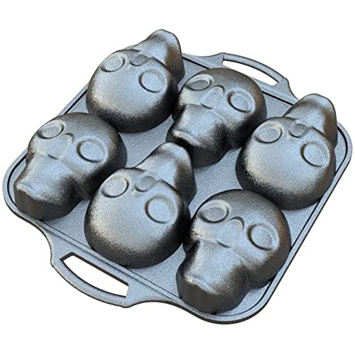Image of Lodge Cast Iron Skull Mini Cake Pan
