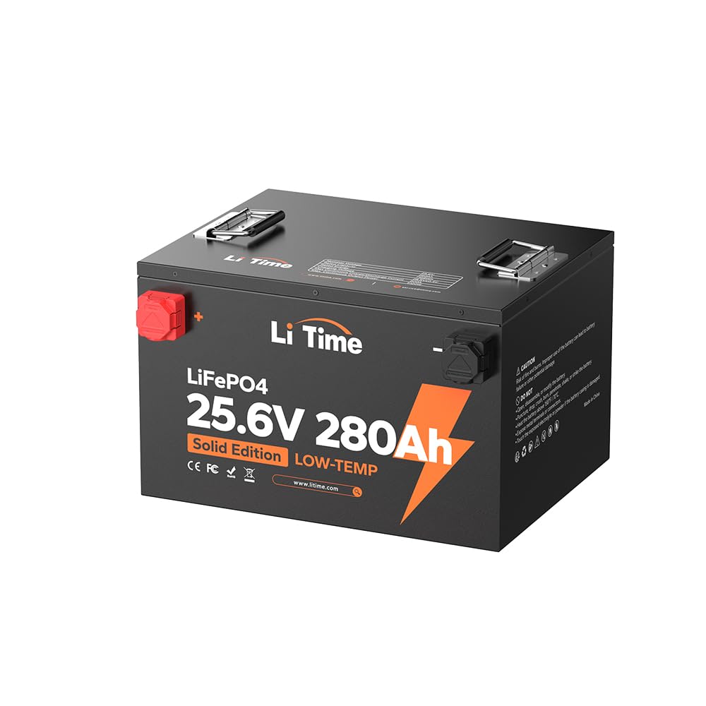 LiTime 24V 280Ah Lithium Battery for Off-grid, RV, Marine, Solar System