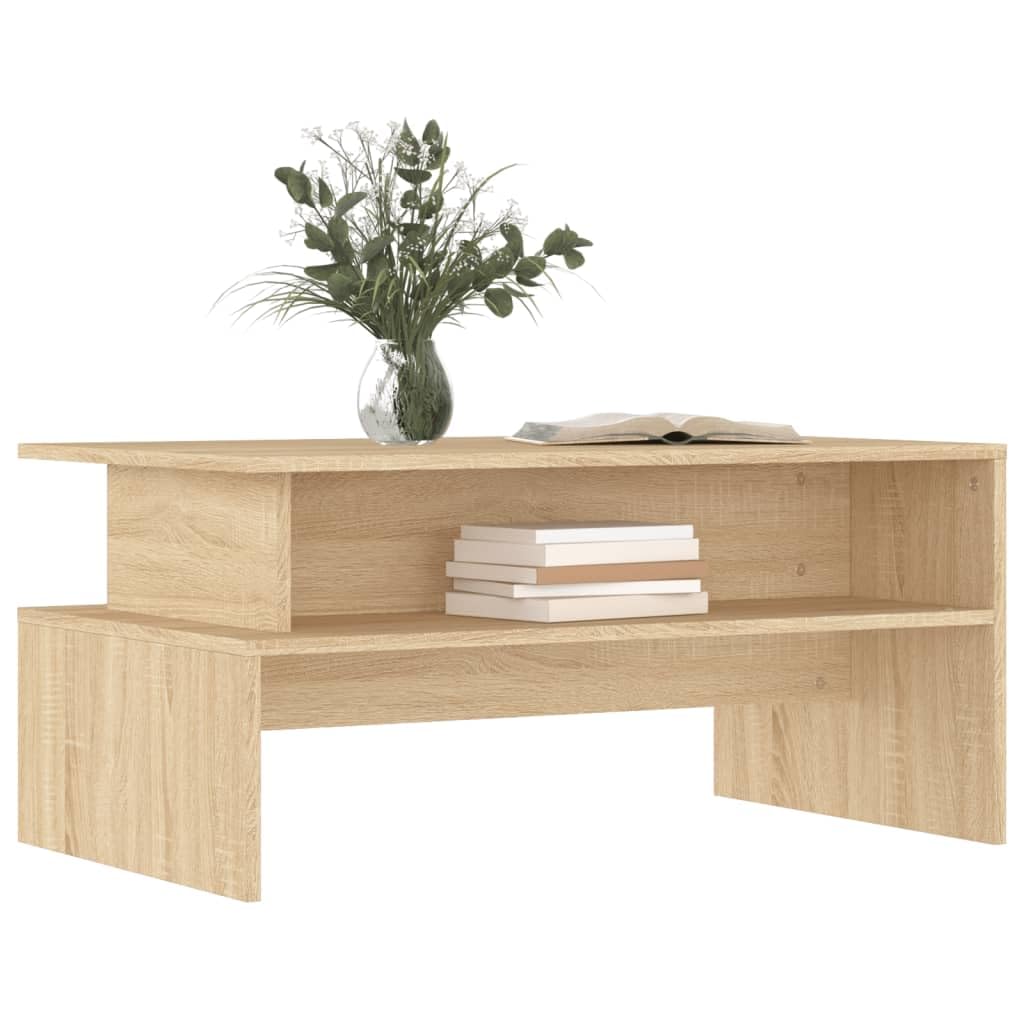 Sonoma - Mesa de centro de roble (90 x 55 x 42,5 cm, material de madera, robusta mesa de salón con espacio de almacenamiento, elegante mesa auxiliar para bebidas y aperitivos)