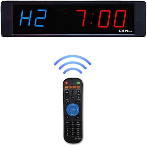 GANXIN - Temporizador LED de intervalos para entrenamiento en casa, accesorios de gimnasio en casa, cronómetro con control remoto para el hogar,