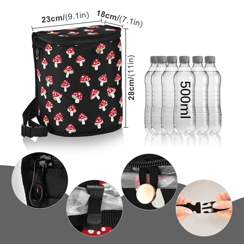 Image of Wudan Small Car Trash Can Red Mushroom Accessories for Garbage Storage Organizer with Lid Png Waterproof Portable Auto and Truck Interior Seat Bin