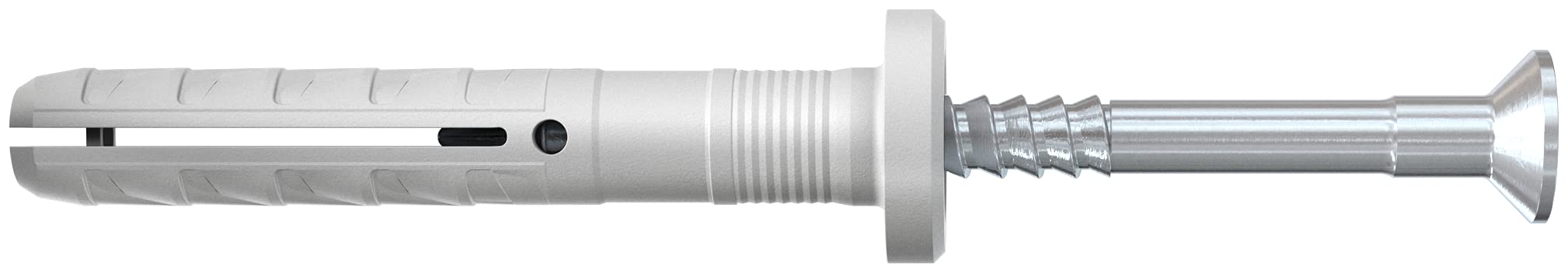 fischer - Cheville à Frapper N 6 x 40/​10 F avec collerette épaisse et Clou tête fraisée/​Boîte de 100 Gris 513840